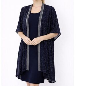 Bl^nk London Beaded Open Front Duster Cardi New Black Anthropologie one size